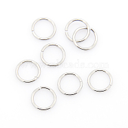 304 Stainless Steel Open Jump Rings, Stainless Steel Color, 8x0.9mm, Inner Diameter: 6.2mm, about 96pcs/10g(X-STAS-J013-8x0.9mm-01)