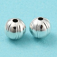 Eco-friendly Brass Beads, Cadmium Free & Lead Free, Long-Lasting Plated, Round, 925 Sterling Silver Plated, 8mm, Hole: 1.8mm(KK-M257-05B-S)