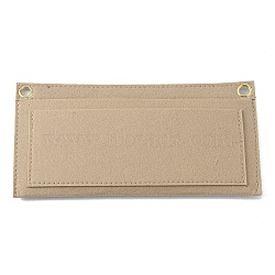 Wool Felt Purse Organizer Insert, Mini Handbag Shaper Premium Felt, Bag Accessories, Rectangle, Tan, 25x12.4x1.2cm, Hole: 9.5mm(FIND-WH0127-16C-03)