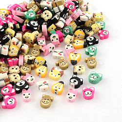 Handmade Animal Polymer Clay Pendants, Mixed Color, 9~13x7~11x3~5mm, Hole: 1mm(X-CLAY-R060-111)