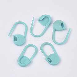 Plastic Knitting Crochet Locking Stitch Markers Holder, Medium Turquoise, 21x11x3mm, Hole: 8x10mm, about 200pcs/bag(TOOL-R028-17)