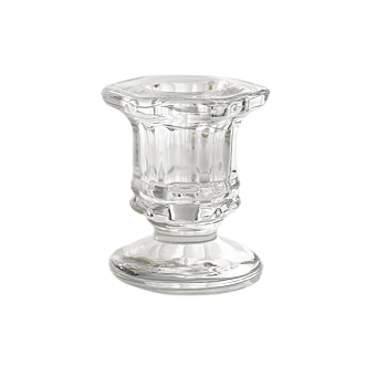 Glass Candlestick Holder, Pillar Candle Centerpiece, Perfect Home Party Decoration, Clear, 5.2x6cm