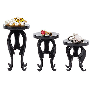 3 Sets 3 Sizes Vase Holder Shaped Acrylic Jewelry Display Stand Sets for Earrings, Rings Storage, Jewelry Organizer Holder, Black, Finished Product: 4.95x5.35~8.5cm, 1 set/size