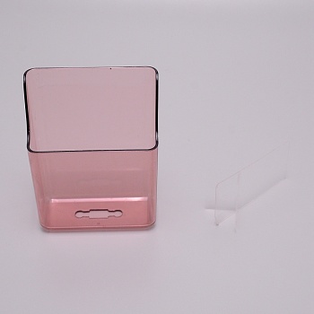 Plastic Storage Box, Wall Decorations Storage Box, Rectangle, Pink, 112x90x43mm, Hole: 8x36mm, Inner Diameter: 38x86mm