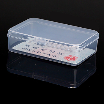 Plastic Bead Containers, Cuboid, Clear, 9.4x6.4x2.6cm