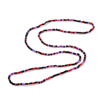 Waist Beads, Glass Seed Beads Stretch Body Chain, Fashion Bikini Jewelry for Women, Red, 31-1/2~32-1/4 inch(80~82cm)