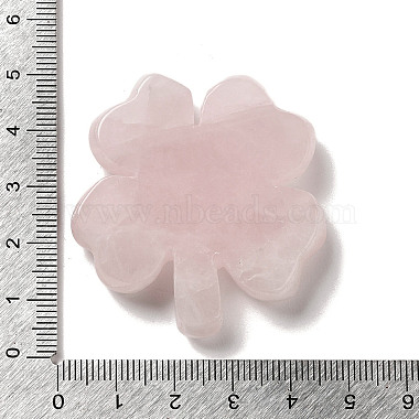 Statues de trèfle sculptées en quartz rose naturel(DJEW-G044-01A)-4