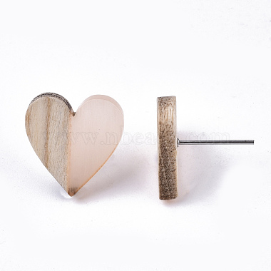 Transparent Resin & Wood Stud Earrings(EJEW-N017-002A-D07)-4