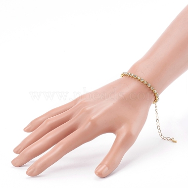 Brass Rhinestone Strass Chain Bracelets(BJEW-JB06002)-4