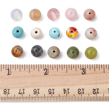 Ensemble de perles de pierres précieuses mélangées naturelles et synthétiques 225pcs 15 styles(G-FS0005-72)-6