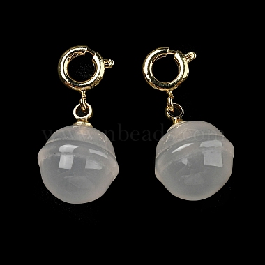 Natural White Agate Pendant Decorations(G-R489-43G)-3