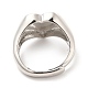 Rack Plating Brass Heart Singet Adjustable Ring for Women(RJEW-E064-02P)-3