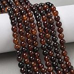 Natural Africa Orange Garnet Beads Strands, Round, 6~6.5mm, Hole: 0.8mm, about 63pcs/strand, 15.04''~15.24''(38.2~38.7cm)(G-K365-F01-6mm)