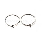 304 Stainless Steel Wine Glass Charms Rings, Hoop Earring Findings, Stainless Steel Color, 21 Gauge, 23.5x20x0.7mm(STAS-E088-17)