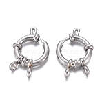Tarnish Resistant 304 Stainless Steel Spring Ring Clasps, Stainless Steel Color, 23x14x4mm, Hole: 2.5mm(X-STAS-H558-29P)