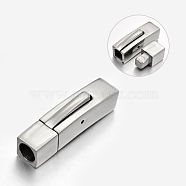 Cuboid 304 Stainless Steel Bayonet Bracelet Clasps, Stainless Steel Color, 30x7x9mm, Hole: 5mm(STAS-N065-95)