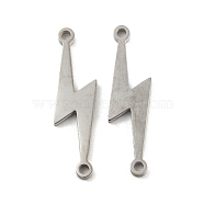 304 Stainless Steel Connector Charms, Lightning Bolts Links, Stainless Steel Color, 19x5x1mm, Hole: 1mm(STAS-P344-12P)
