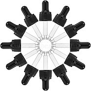 Straight Tip Glass Droppers, with Rubber Bulb and Screw Cap, for Glass Essential Oils Dropper Bottles, Black, 85x21mm, Capacity: 20ml, 24sets/box(MRMJ-FH0001-04D)