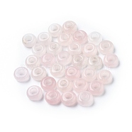 Natural Rose Quartz European Beads, Large Hole Beads, Rondelle, 12x6mm, Hole: 5mm(G-G740-12x6mm-08)