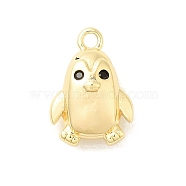 Brass Micro Pave Cubic Zirconia Charms, Penguin, Real 18K Gold Plated, 13x9x5.5mm, Hole: 1.4mm(KK-Z073-16G)