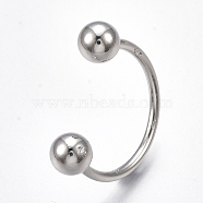 Alloy Cuff Finger Rings, Wide Band Rings, Platinum, Size 8, 18mm(RJEW-T006-32)