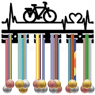 Acrylic Medal Holder, Medal Display Hanger Rack, Medal Holder Frame, with Standoff Pins, Bicycle, 130x290x10mm, Hole: 8mm(AJEW-WH0296-125)