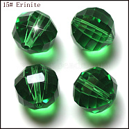 Imitation Austrian Crystal Beads, Grade AAA, Faceted, Round, Green, 6mm, Hole: 0.7~0.9mm(SWAR-F079-6mm-15)