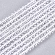 Glass Beads Strands, Imitation Quartz, Faceted, Round, Clear, 2mm, Hole: 0.5mm,  about 175pcs/strand, 14.9 inch(38cm)(G-K185-16U)