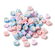 Handmade Polymer Clay Beads, Rabbit & Pig, Mixed Color, 9~9.5x7~9.5x4~4.5mm, Hole: 1.6mm(CLAY-H005-08)