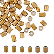 180Pcs 3 Style Brass Beads, with Silicone Inside, Slider Beads, Stopper Beads, Column, Antique Golden, 4~5.5x6~7.5mm, Hole: 0.8~1.8mm, 60pcs/style(FIND-HY0001-73)