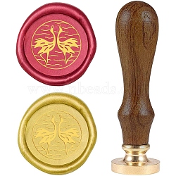 DIY Wood Wax Seal Stamp, Bird Pattern, 83x22mm, Head: 7.5mm, Stamps: 25x14.5mm(AJEW-WH0131-238)