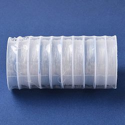 Korean Round Elastic Crystal String, Elastic Beading Thread, for Stretch Bracelet Making, Clear, 0.8mm, 6m/roll(EW-C001-01E)