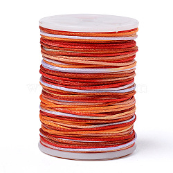 Segment Dyed Polyester Thread, Braided Cord, Colorful, 0.8mm, about 10.93 yards(10m)/roll(NWIR-I013-A-09)