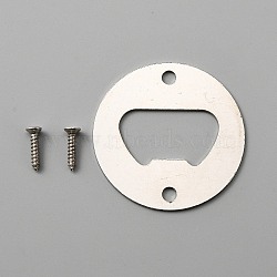 Iron Beer Bottle Opener Insert, Round Bottle Opener Parts with Screws, for DIY Resin, Wood Craft, Table Wall Mounting, Platinum, 1x42mm, Hole: 4mm, Inner Diameter: 14x27mm(AJEW-WH0367-09)