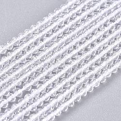 Glass Beads Strands, Imitation Quartz, Faceted, Round, Clear, 2mm, Hole: 0.5mm,  about 175pcs/strand, 14.9 inch(38cm)(G-K185-16U)