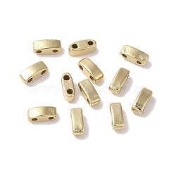 Brass Bead, Lead Free & Cadmium Free, Rectangle, Real 24K Gold Plated, 2x5x2mm, Hole: 0.8mm(KK-K383-16A-G)