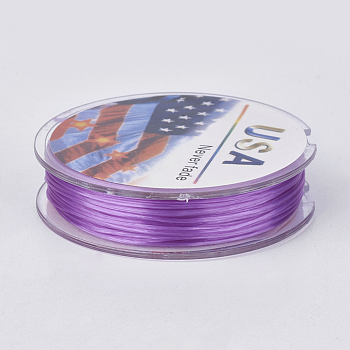Flat Elastic Crystal String, Elastic Beading Thread, for Stretch Bracelet Making, Dark Orchid, 0.4mm, about 16.4 yards(15m)/roll