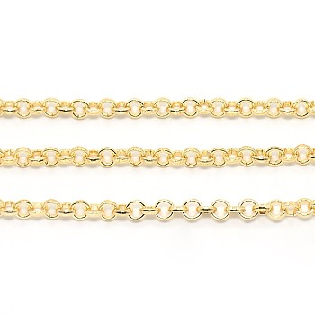 Iron Rolo Chains, Belcher Chain, Unwelded, Light Gold, 4x1mm