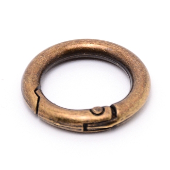 Alloy Spring Gate Rings, Cadmium Free & Lead Free, Antique Bronze, 6 Gauge, 23x4mm