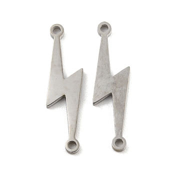 304 Stainless Steel Connector Charms, Lightning Bolts Links, Stainless Steel Color, 19x5x1mm, Hole: 1mm