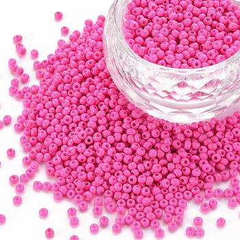 11/0 Grade A Round Glass Seed Beads, Baking Paint, Pearl Pink, 2.3x1.5mm, Hole: 1mm, about 48500pcs/pound