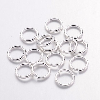 Open Jump Rings Brass Jump Rings, Cadmium Free & Lead Free, Silver, 7x1mm, 18 Gauge, Inner Diameter: 5mm, about 4000pcs/500g