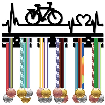 Acrylic Medal Holder, Medal Display Hanger Rack, Medal Holder Frame, with Standoff Pins, Bicycle, 130x290x10mm, Hole: 8mm