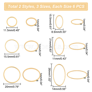 36Pcs 6 Style 304 Stainless Steel Linking Rings(STAS-UN0041-37)-4