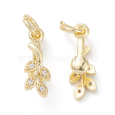Real 14K Gold Plated Clear Brass+Cubic Zirconia Ice Pick Pinch Bails