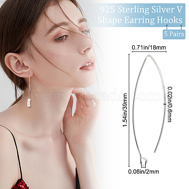 5 Pairs 925 Sterling Silver Earring Hooks(STER-BBC0001-34)-2