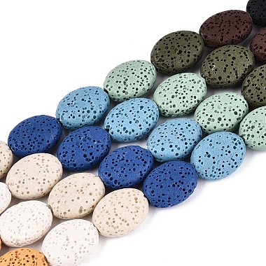 brins de perles de pierre de lave naturelle(G-N257-18A-01)-4