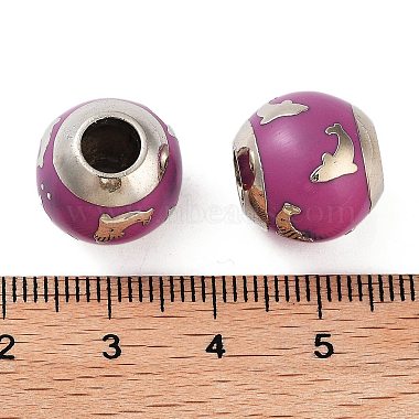 Platinum Plated Alloy Enamel European Beads(FIND-E046-02P)-3