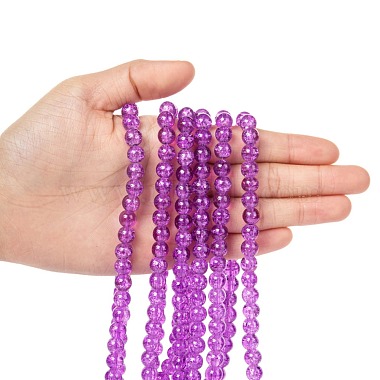 Spray Painted Crackle Glass Beads Strands(CCG-Q001-8mm-12)-4
