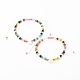 Bracelets de perles tressées en fil de nylon de verre électrolytique pour maman et fille(BJEW-JB06359-04)-1